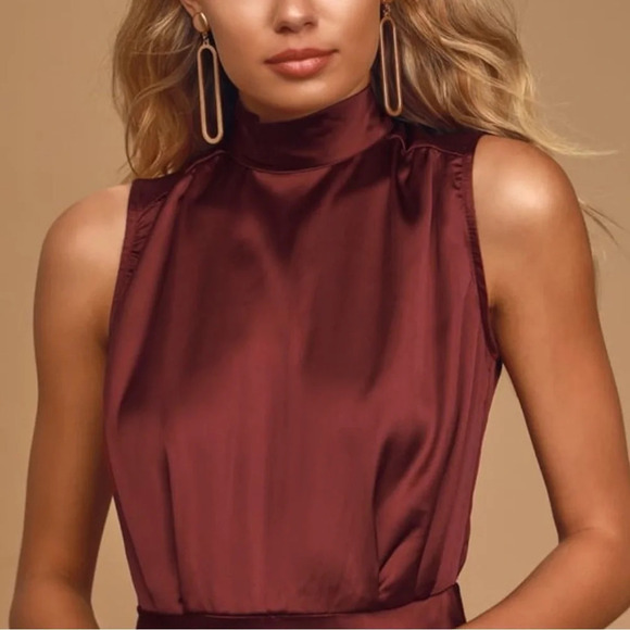 Lulu’s Classic Elegance Satin Dress — Size M - Picture 2 of 13